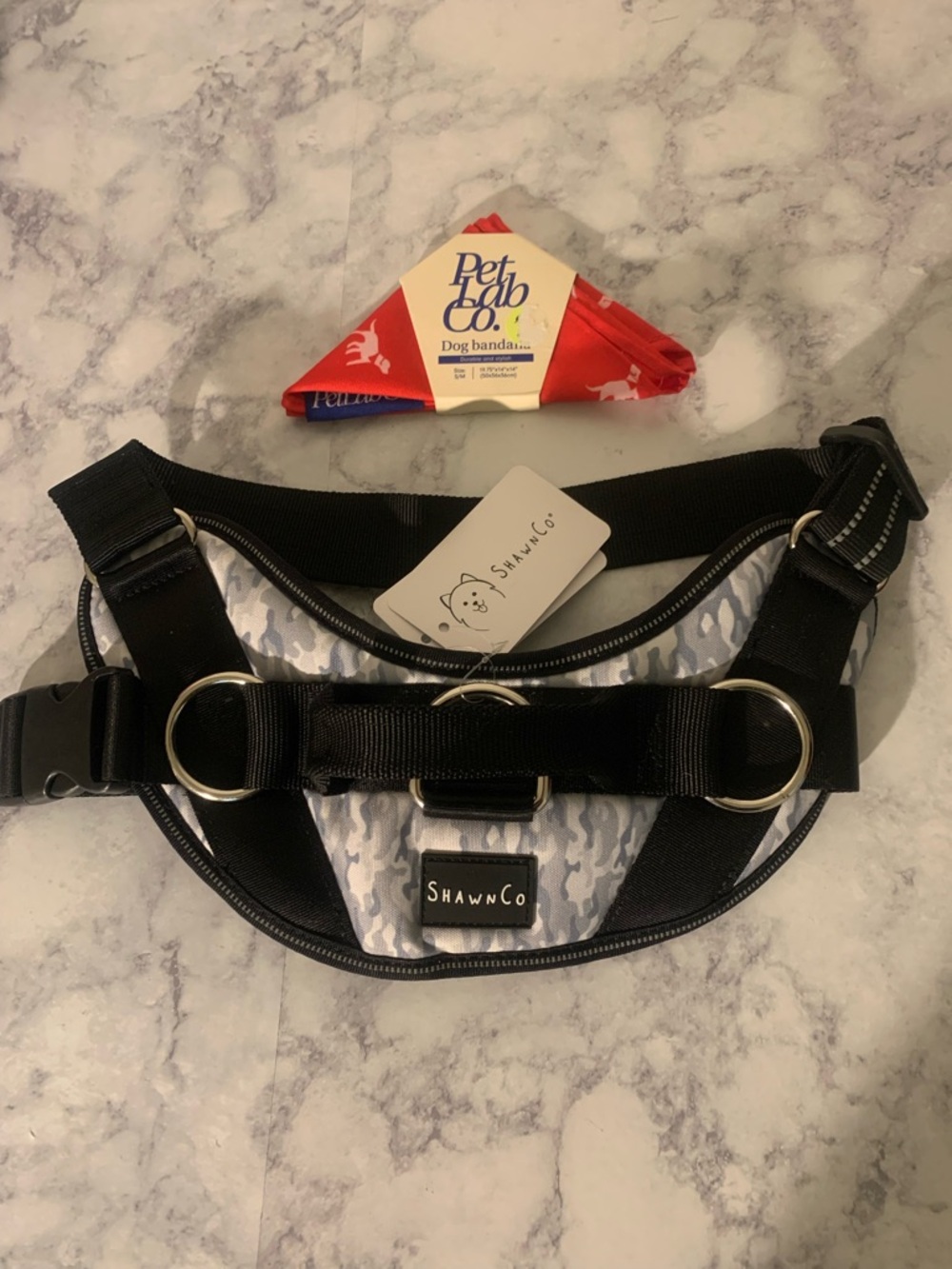Black No-Pull Dog Harness with Reflective Trim